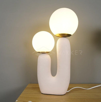 Rough Finish Resin Table Lamp with LED G9 Bulb – Modern Indoor Accent Light