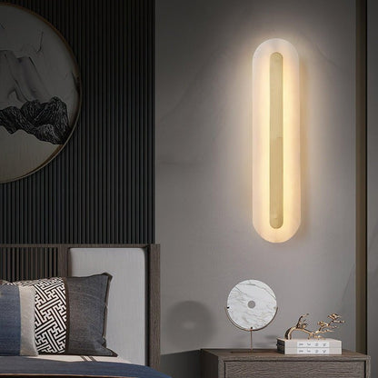 Round Alabaster LED Wall Sconce