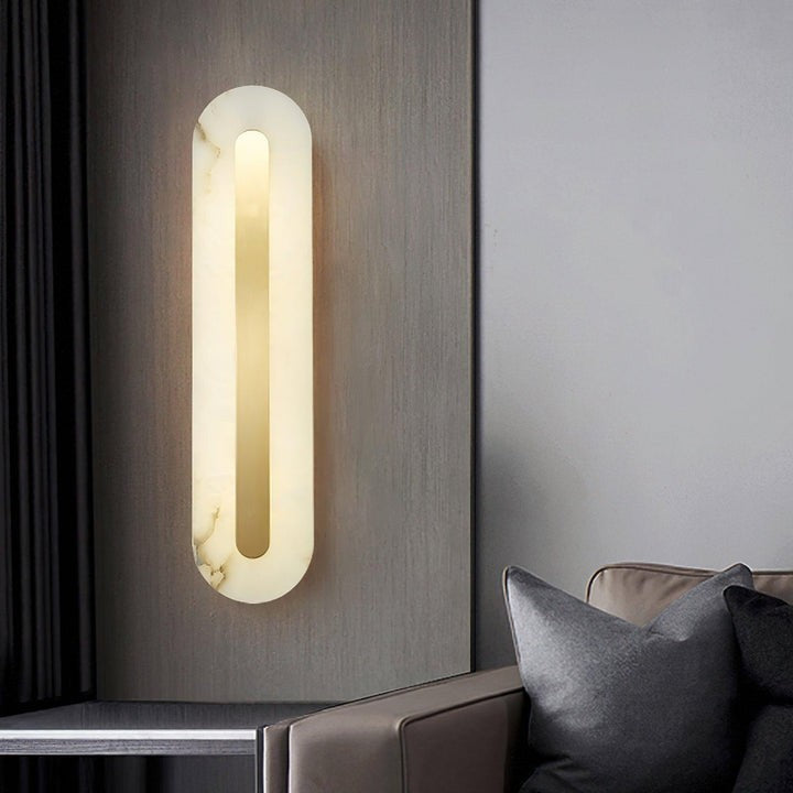 Round Alabaster LED Wall Sconce