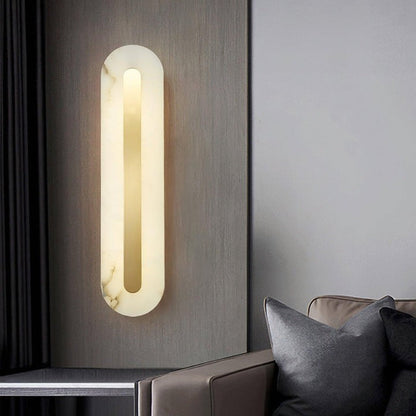 Round Alabaster LED Wall Sconce