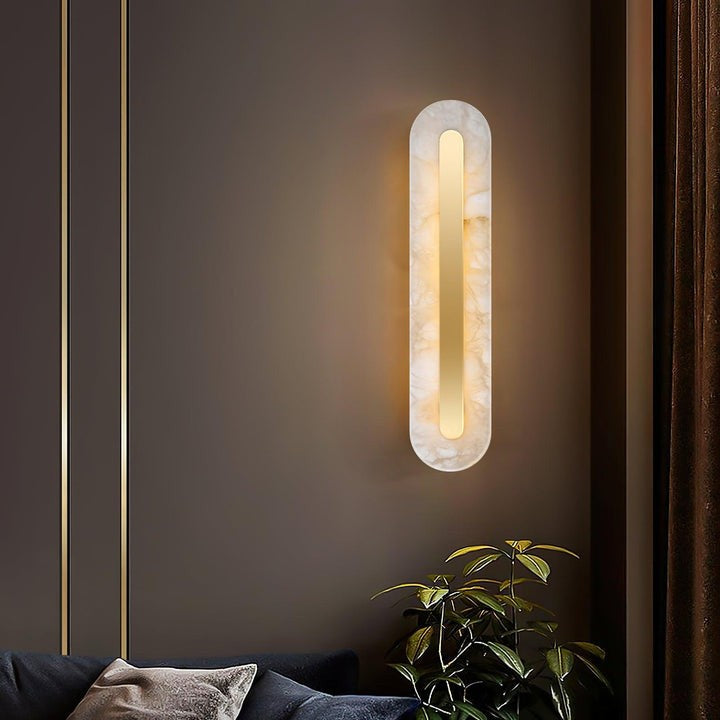 Round Alabaster LED Wall Sconce