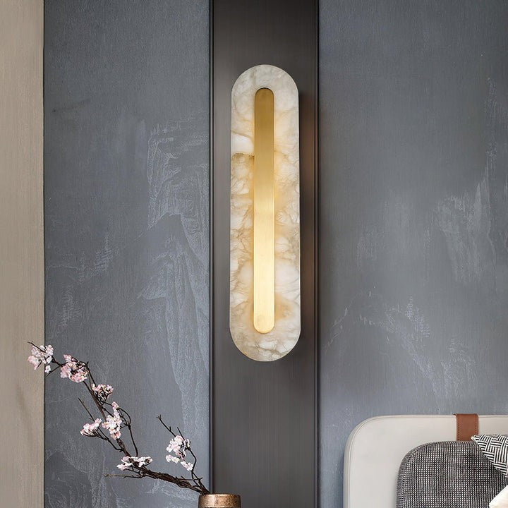 Round Alabaster LED Wall Sconce