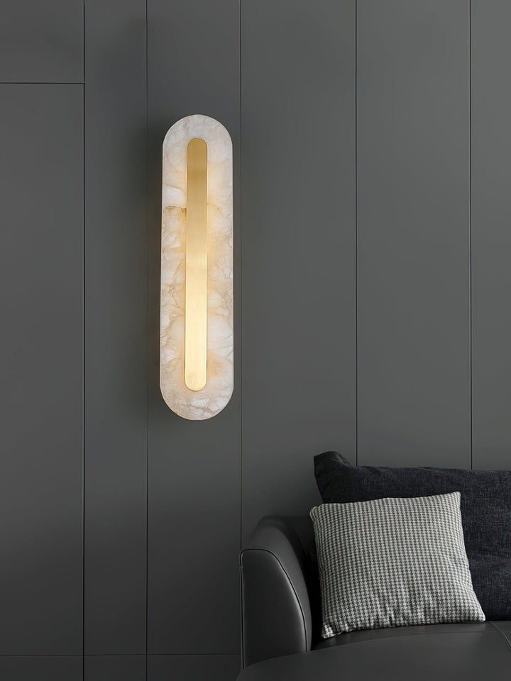 Round Alabaster LED Wall Sconce