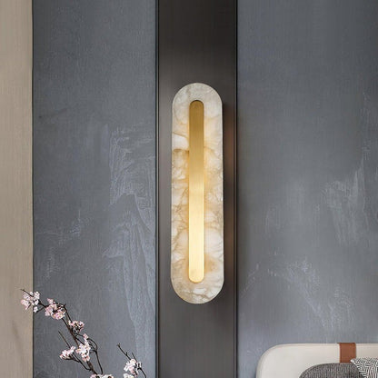 Round Alabaster LED Wall Sconce