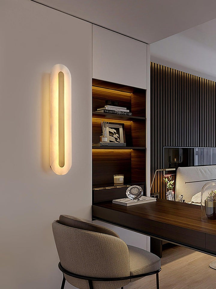 Round Alabaster LED Wall Sconce