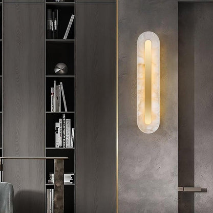 Round Alabaster LED Wall Sconce