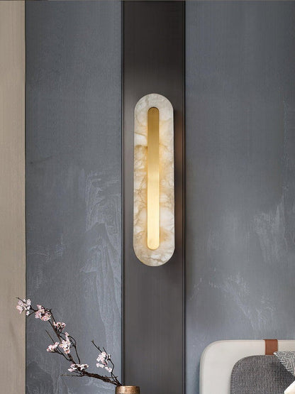 Round Alabaster LED Wall Sconce
