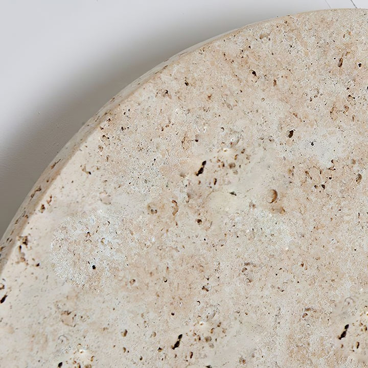 Round Travertine LED Wall Sconce