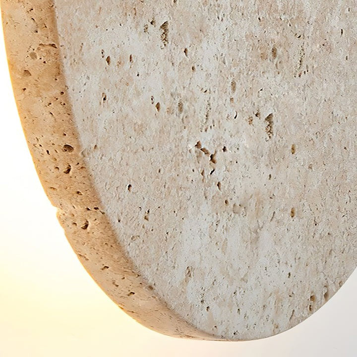 Round Travertine LED Wall Sconce