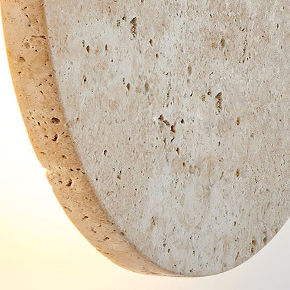 Round Travertine LED Wall Sconce