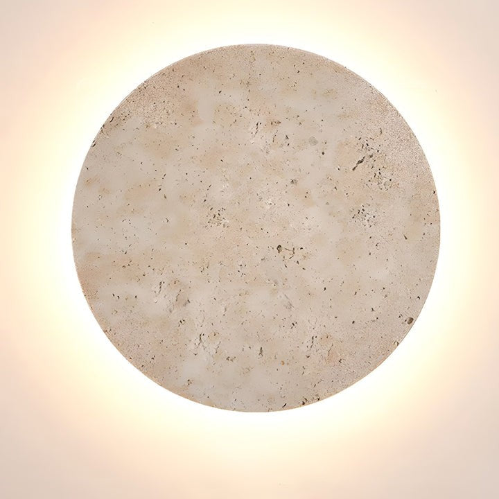 Round Travertine LED Wall Sconce