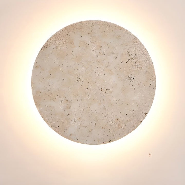 Round Travertine LED Wall Sconce
