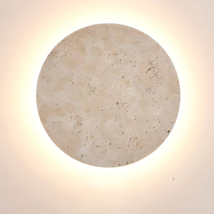 Round Travertine LED Wall Sconce