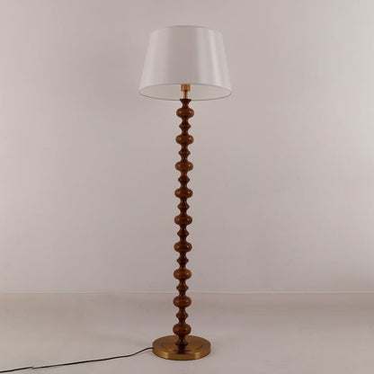 Sculptural Black Base Floor Lamp with Ivory Shade