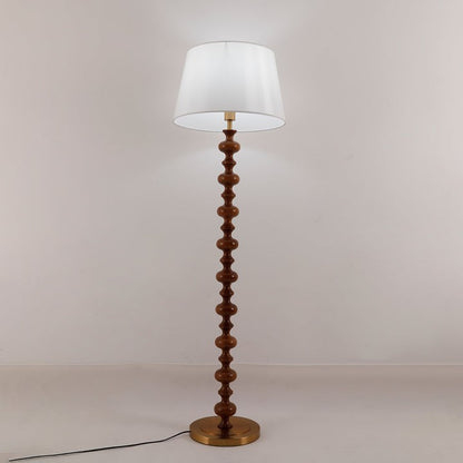 Sculptural Black Base Floor Lamp with Ivory Shade