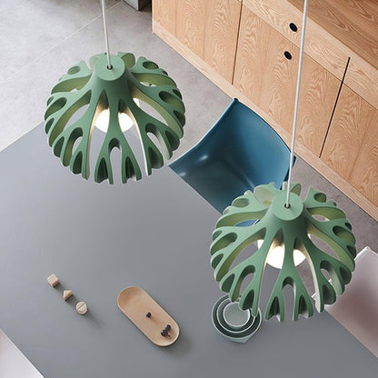 Sculptural Coral Resin Arc Pendant Light
