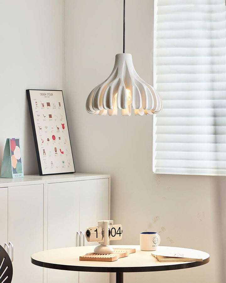 Sculptural Coral Resin Arc Pendant Light