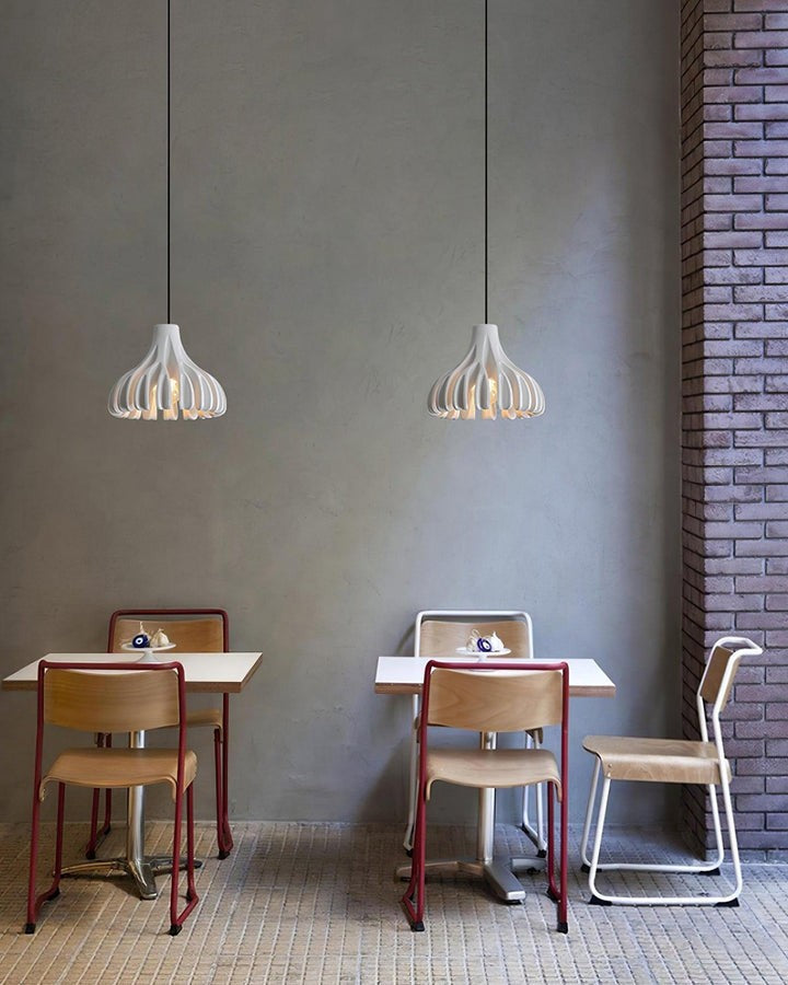 Sculptural Coral Resin Arc Pendant Light