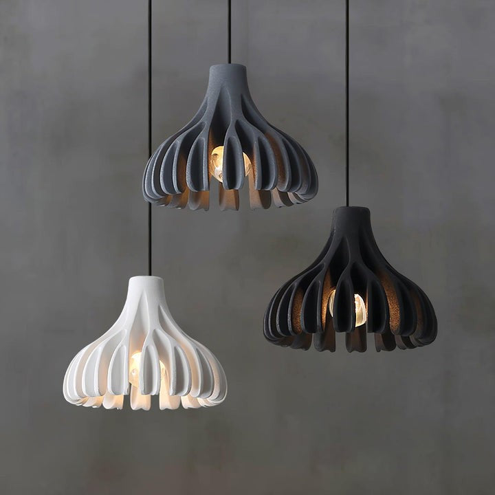 Sculptural Coral Resin Arc Pendant Light