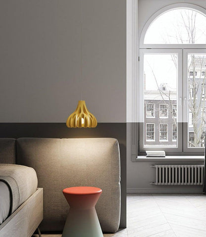 Sculptural Coral Resin Arc Pendant Light