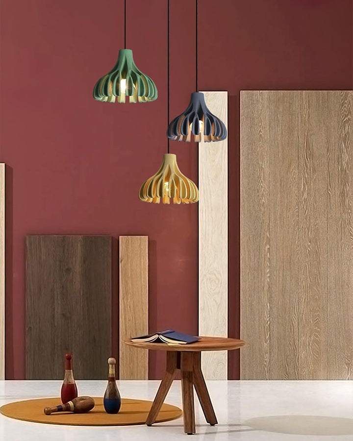 Sculptural Coral Resin Arc Pendant Light