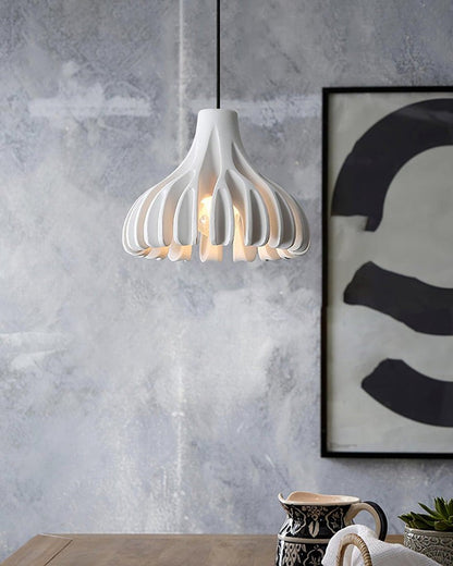 Sculptural Coral Resin Arc Pendant Light