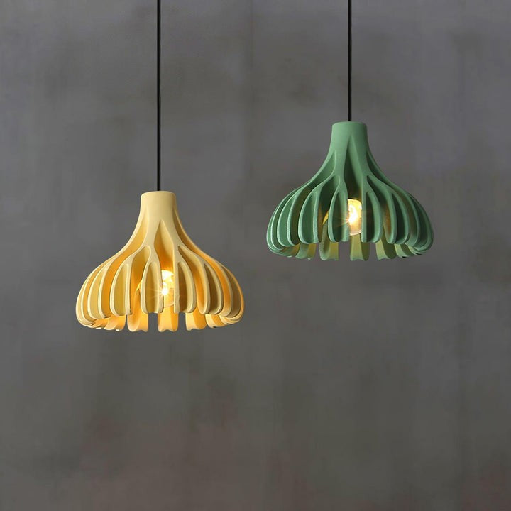 Sculptural Coral Resin Arc Pendant Light