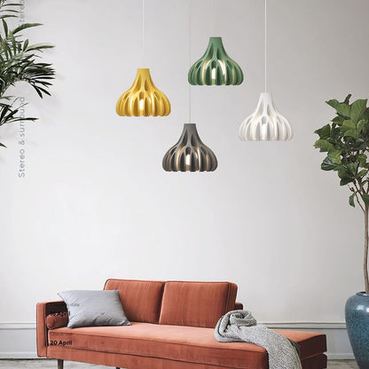 Sculptural Coral Resin Arc Pendant Light