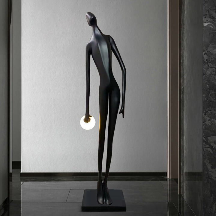Sculptural LED Ring Floor Lamp with Minimalist Flair