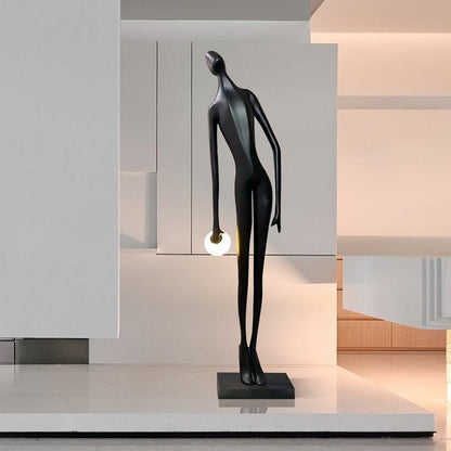 Sculptural LED Ring Floor Lamp with Minimalist Flair