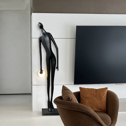Sculptural LED Ring Floor Lamp with Minimalist Flair