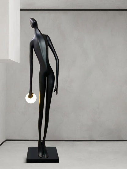 Sculptural LED Ring Floor Lamp with Minimalist Flair