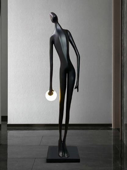 Sculptural LED Ring Floor Lamp with Minimalist Flair