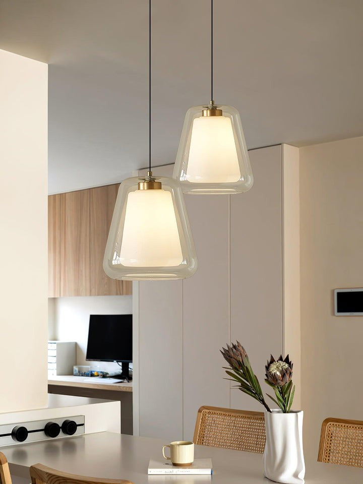 Sleek Glass Modern Pendant Light