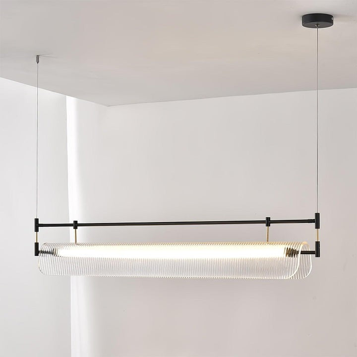 Sleek LED Linear Strip Chandelier