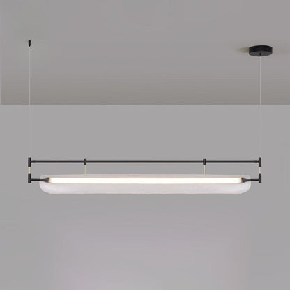 Sleek LED Linear Strip Chandelier