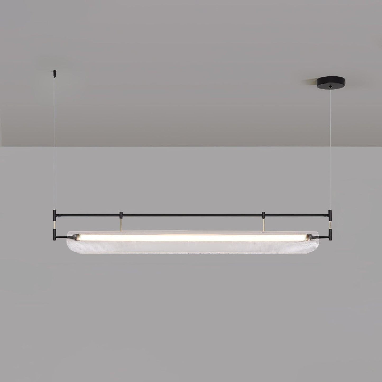Sleek LED Linear Strip Chandelier