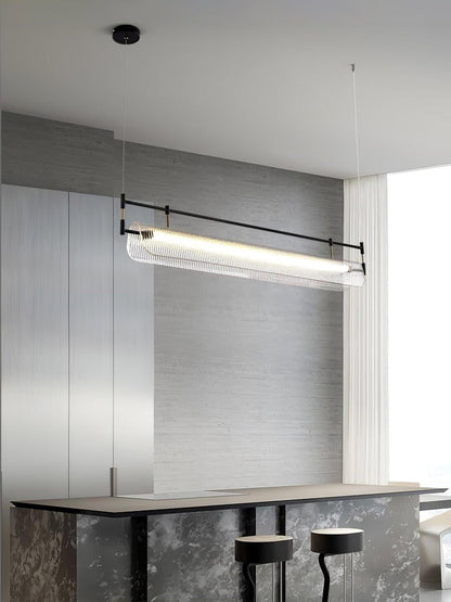 Sleek LED Linear Strip Chandelier