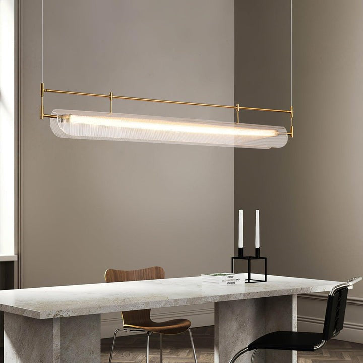 Sleek LED Linear Strip Chandelier