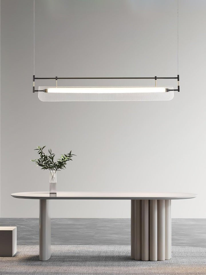 Sleek LED Linear Strip Chandelier