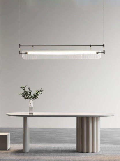 Sleek LED Linear Strip Chandelier