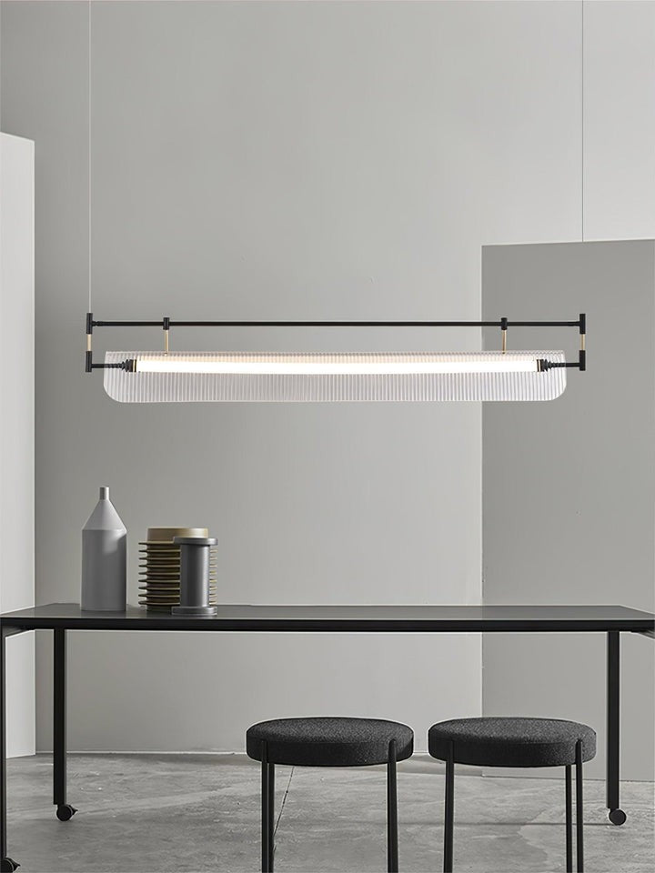 Sleek LED Linear Strip Chandelier