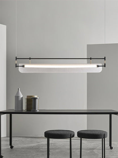 Sleek LED Linear Strip Chandelier