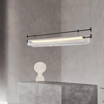 Sleek LED Linear Strip Chandelier