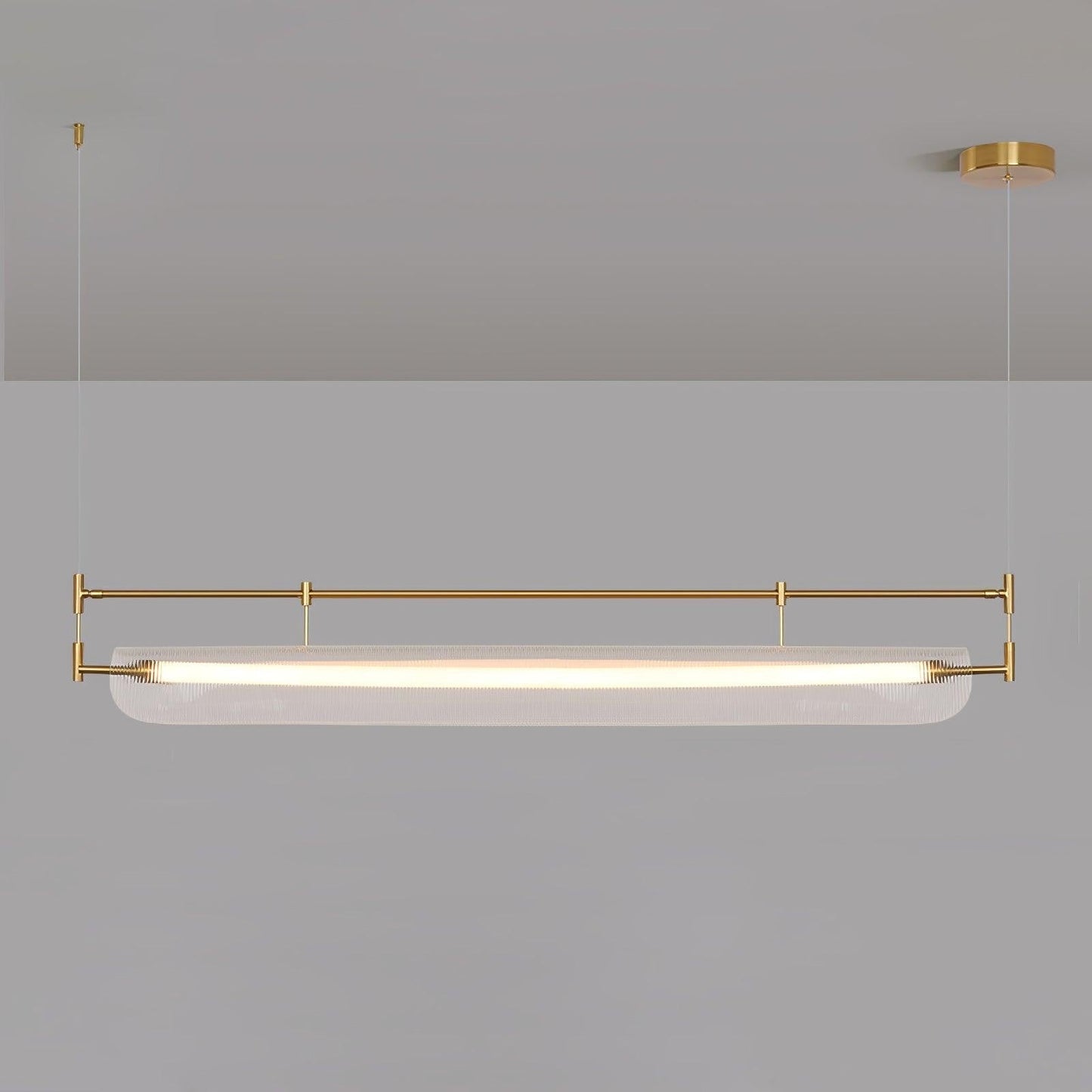 Sleek LED Linear Strip Chandelier