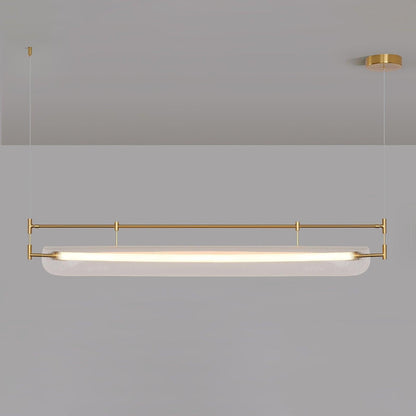 Sleek LED Linear Strip Chandelier