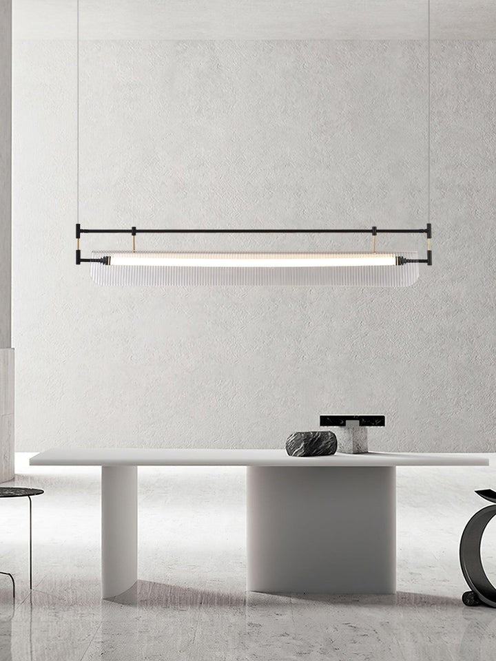 Sleek LED Linear Strip Chandelier