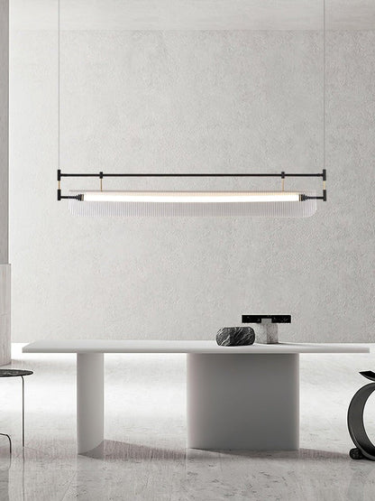 Sleek LED Linear Strip Chandelier