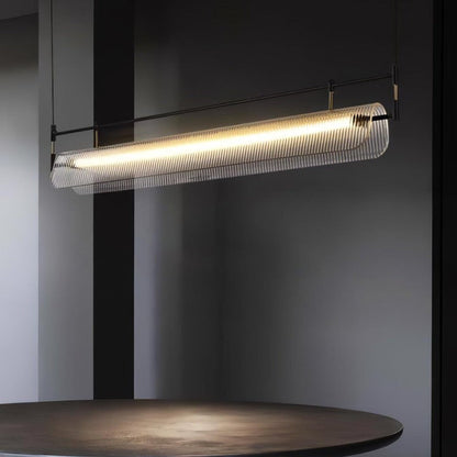 Sleek LED Linear Strip Chandelier