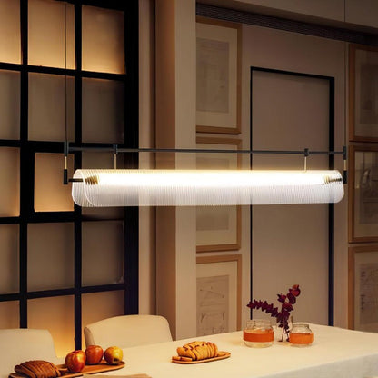 Sleek LED Linear Strip Chandelier